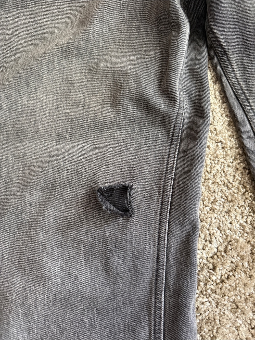 Gray Straight-Leg Low Rise Jeans - Picture 2 of 2